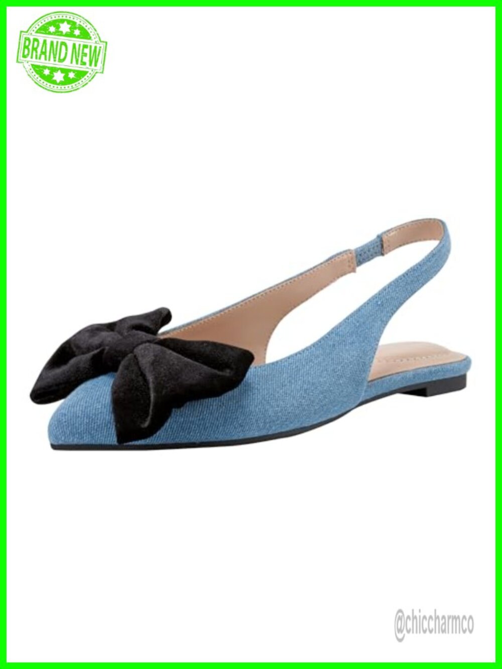 Pointy Toe Slip-On Dress Flats with Bow Detail Evening Sandals